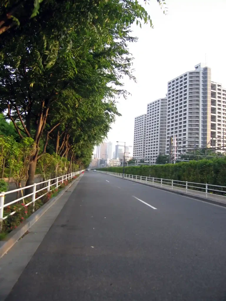 つつじ通りと山手線（右手）