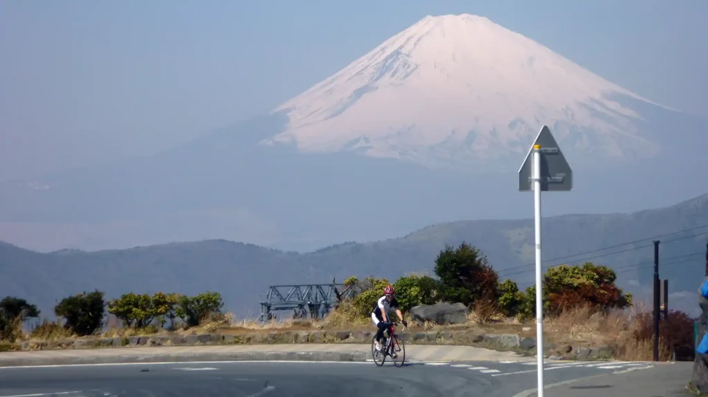 富士山を背負って