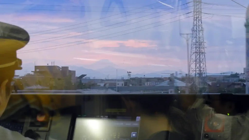 車窓から見えた富士山