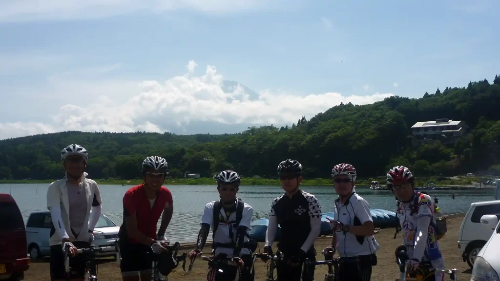 記念撮影＠山中湖畔