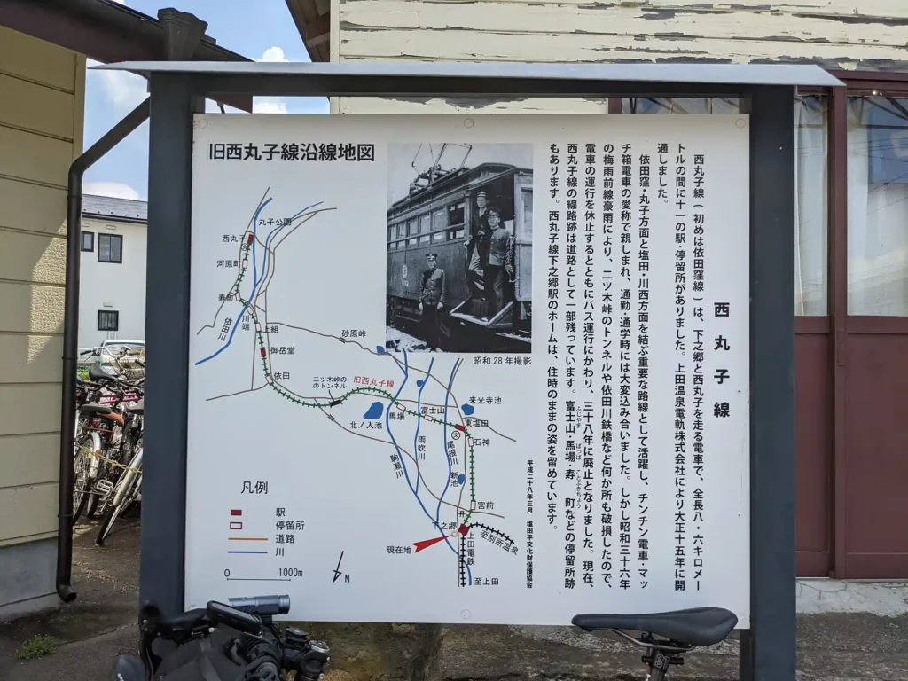 西丸子線についての説明ボード