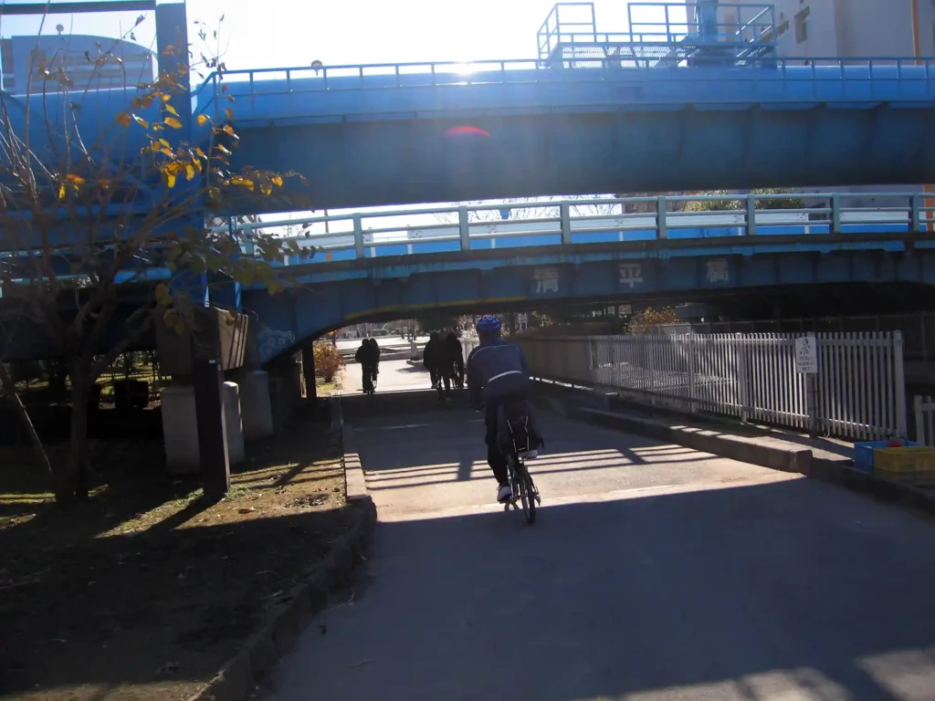 大横川親水公園内の道路